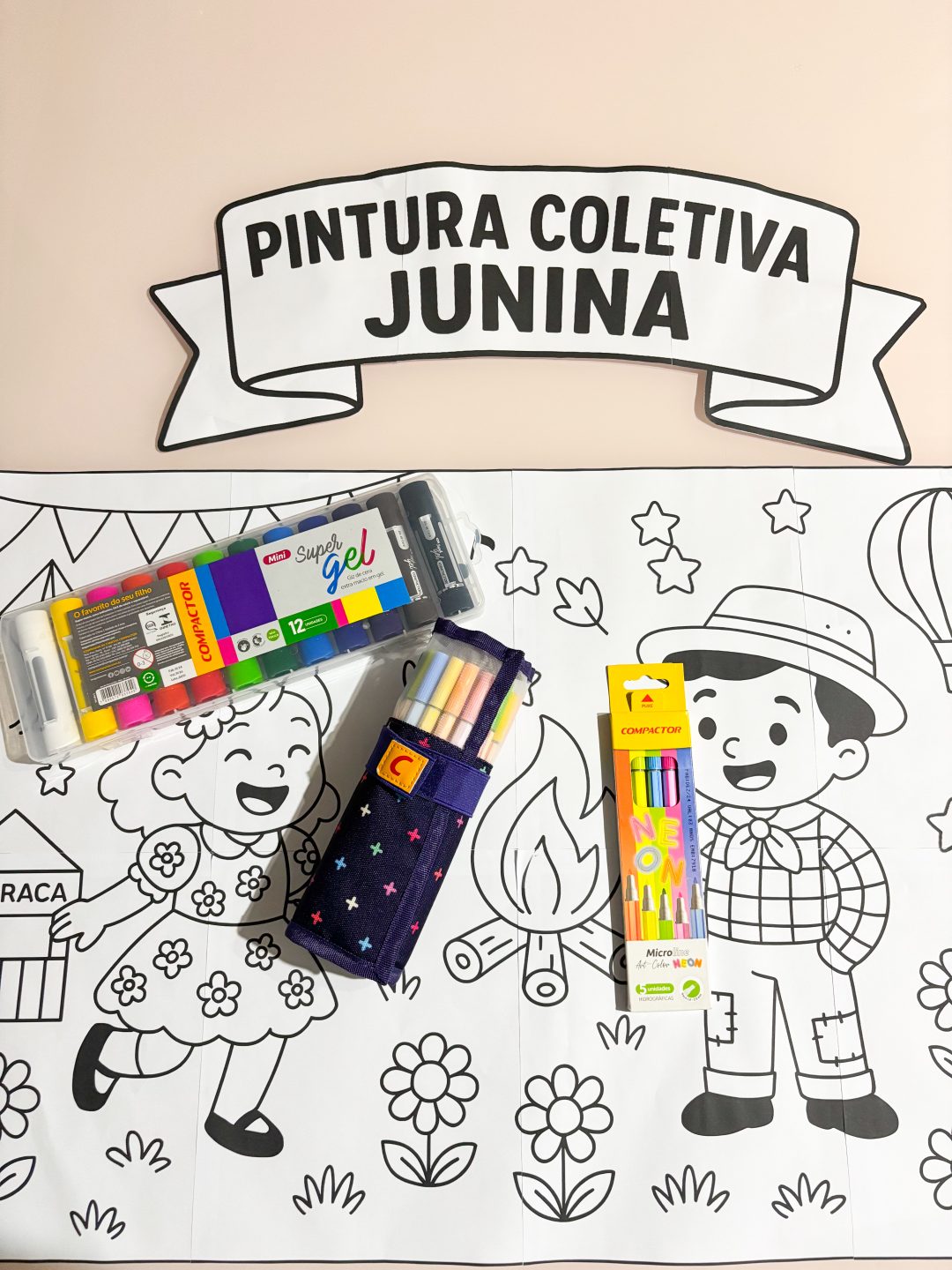 Pintura Coletiva - Festa Junina