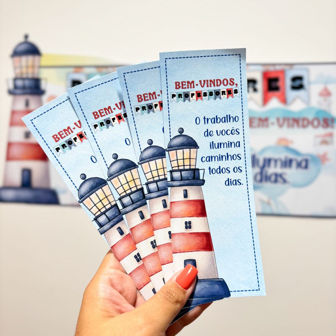 Lembrancinha de acolhida aos Professores – Tema Farol