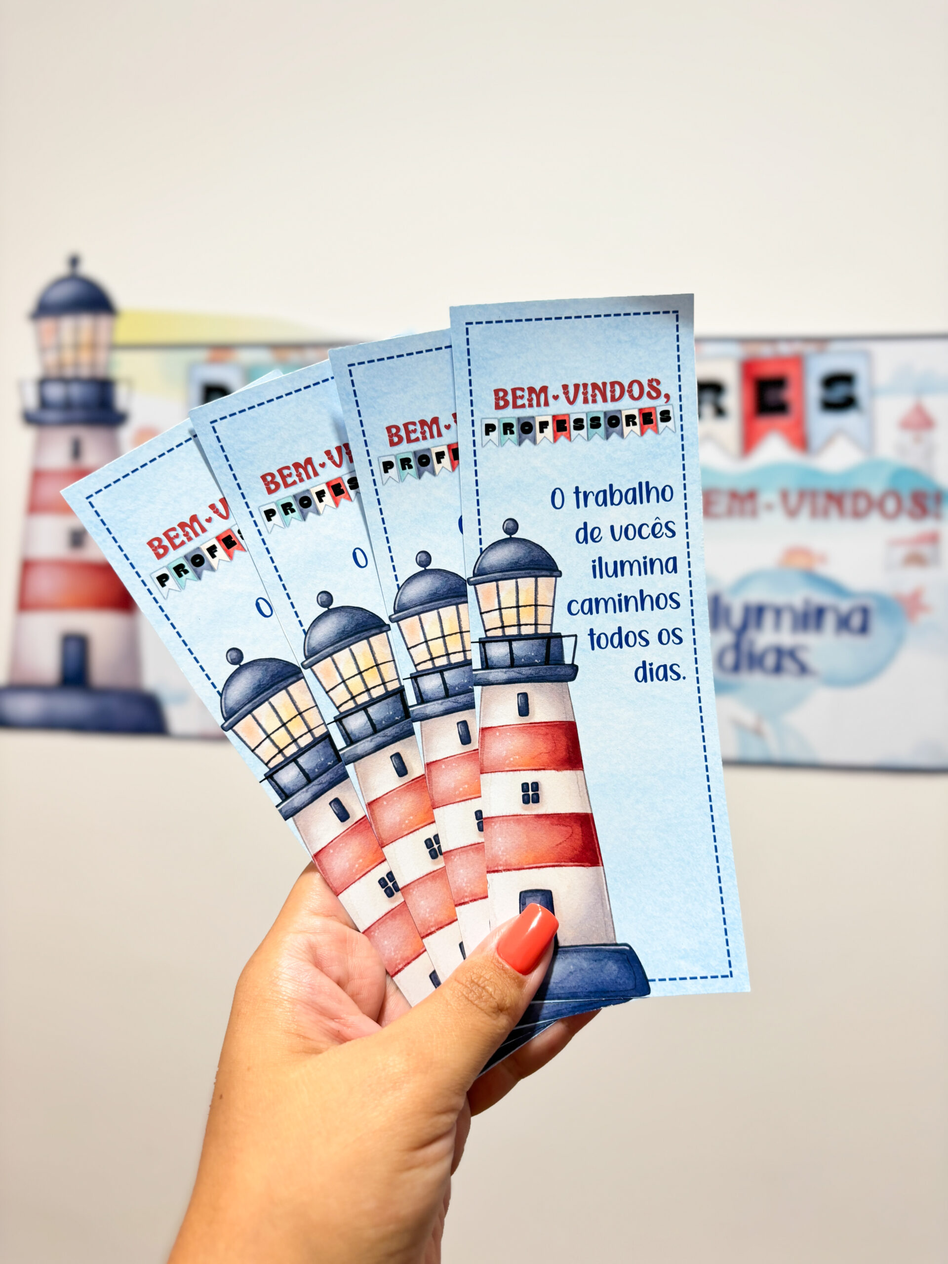 Lembrancinha de acolhida aos Professores – Tema Farol