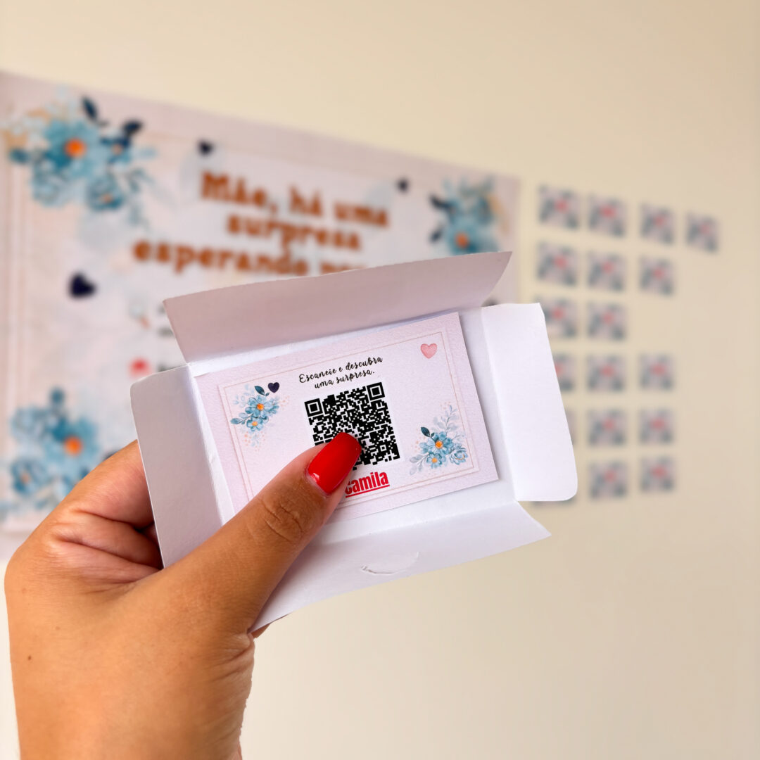 Cartaz + cartão Dia das Mães com QR Code