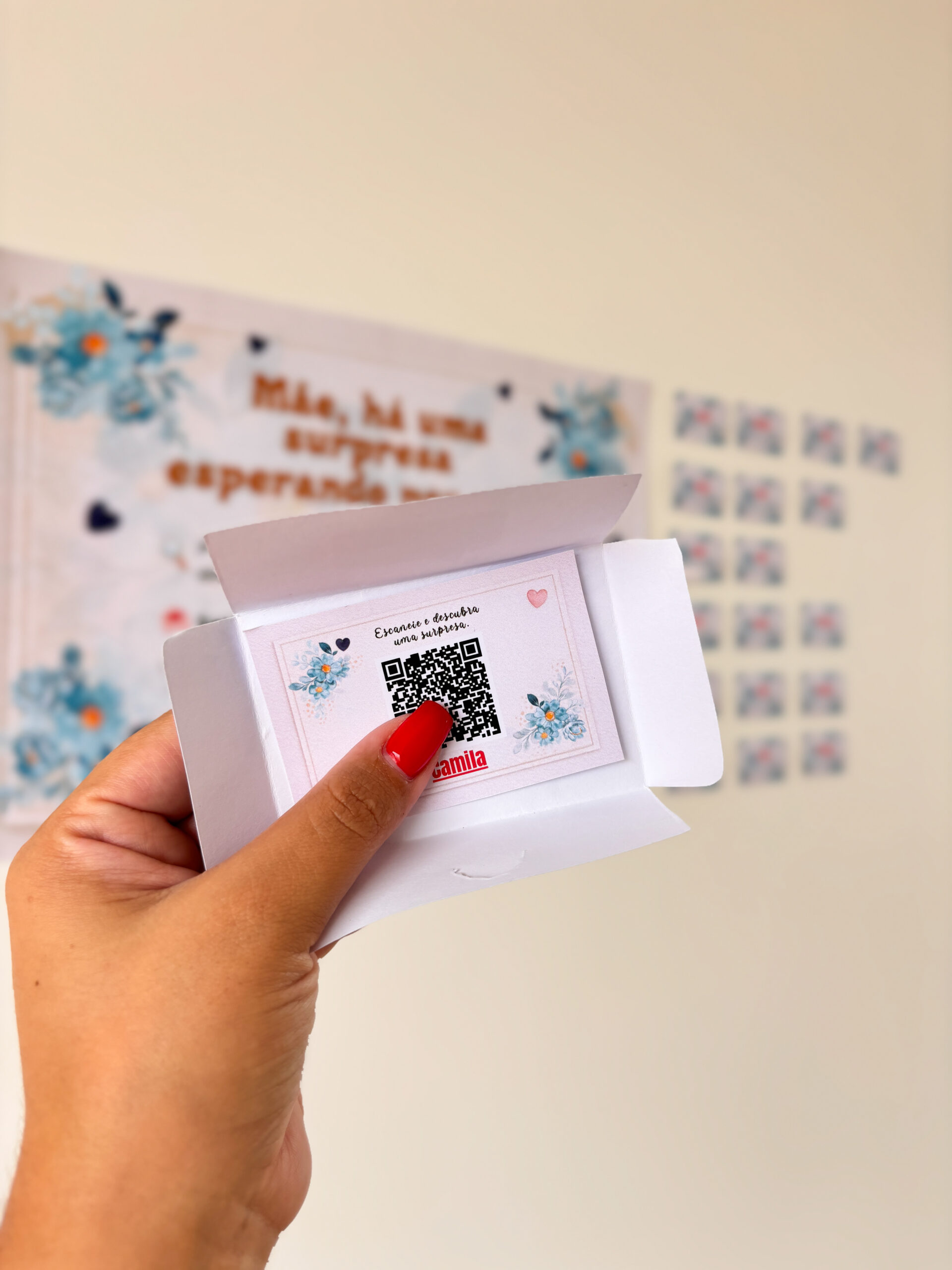 Cartaz + cartão Dia das Mães com QR Code