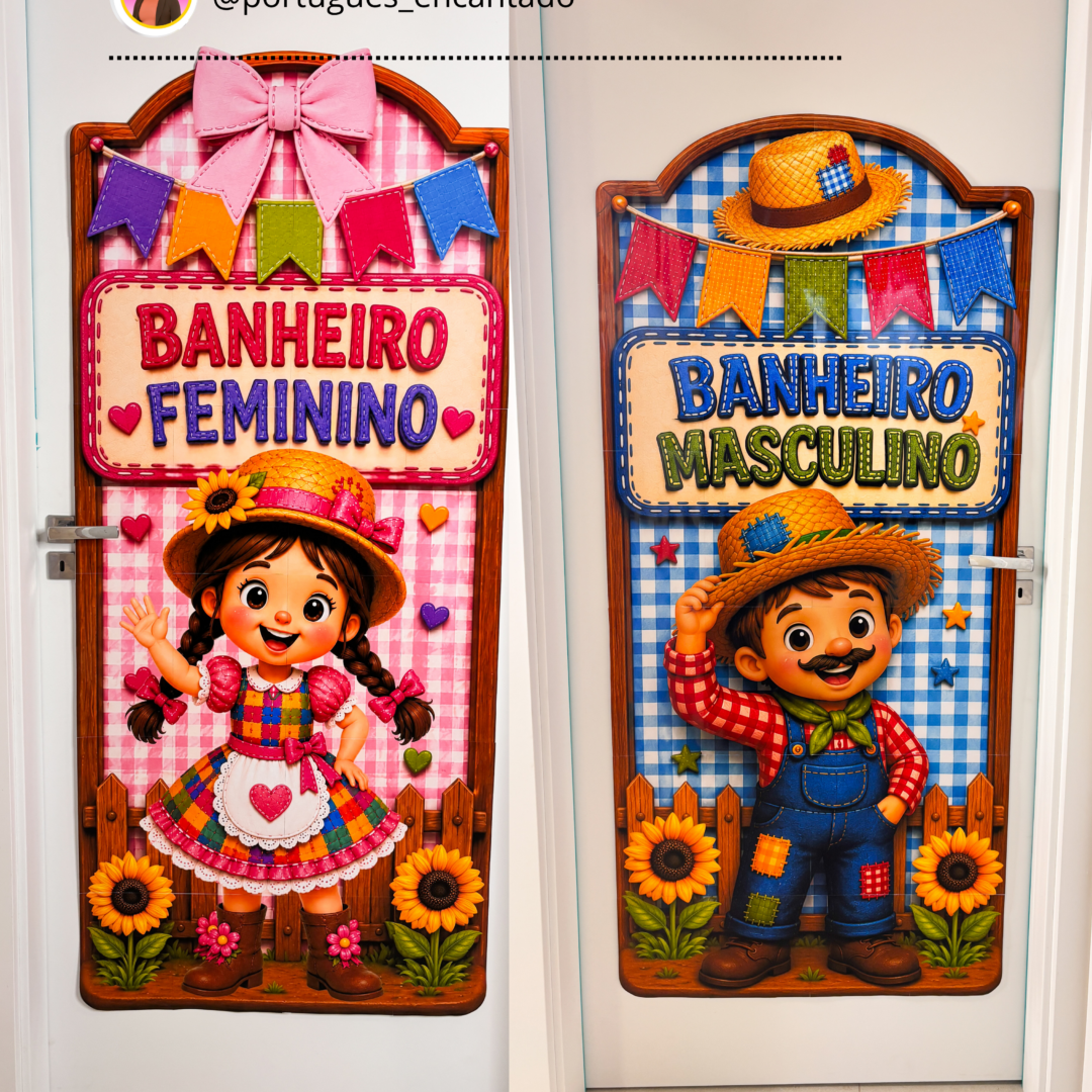 Painéis de porta - Banheiro - Festa junina/julina