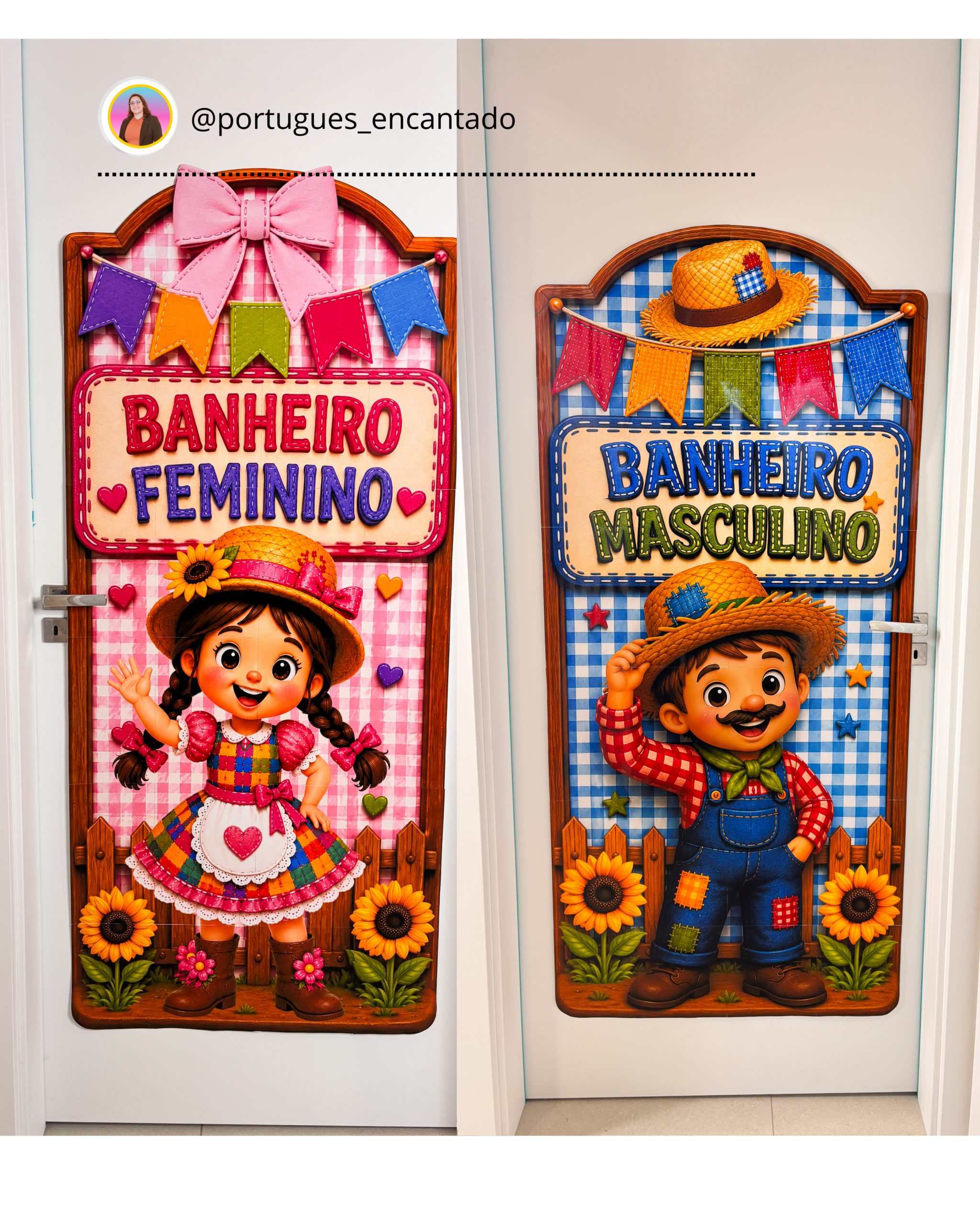 Painéis de porta - Banheiro - Festa junina/julina