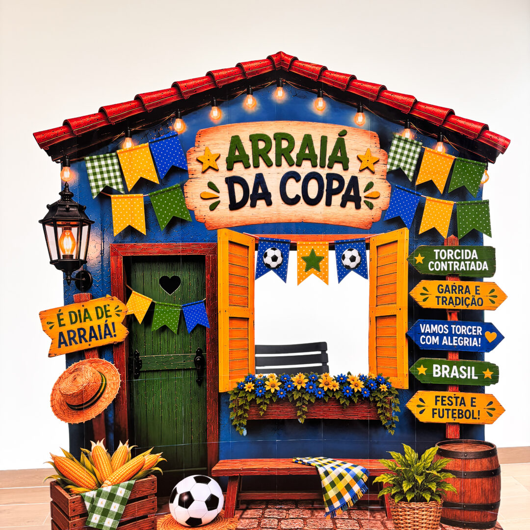 Cenário de fotos - Arraiá da Copa