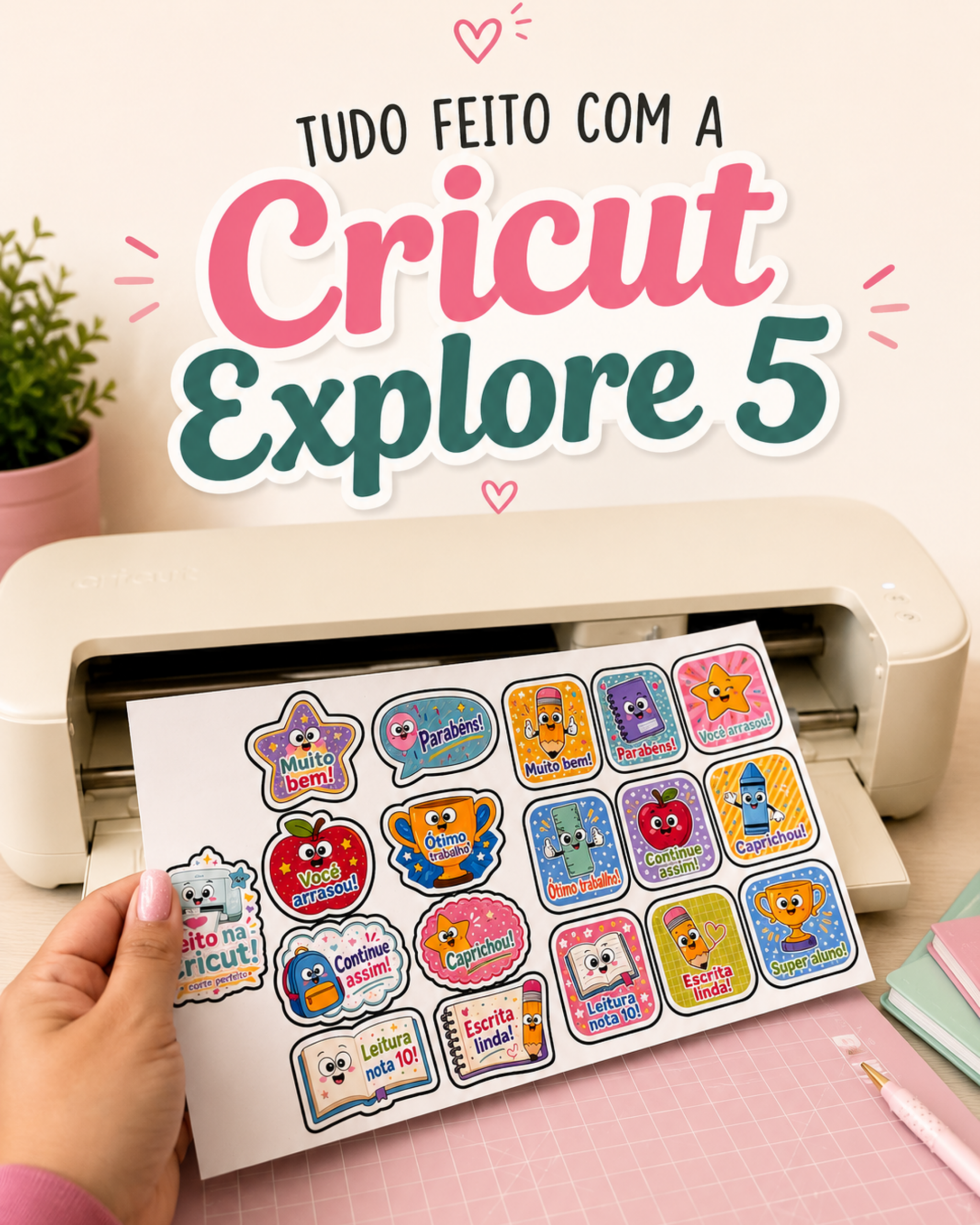 Cartela adesivos - Parceria Cricut Explore 5